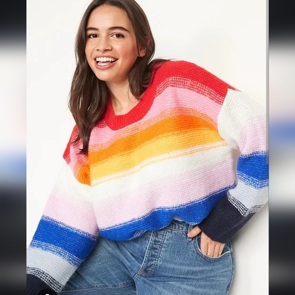 Rainbow striped knit sweater - Picture 1 of 5
